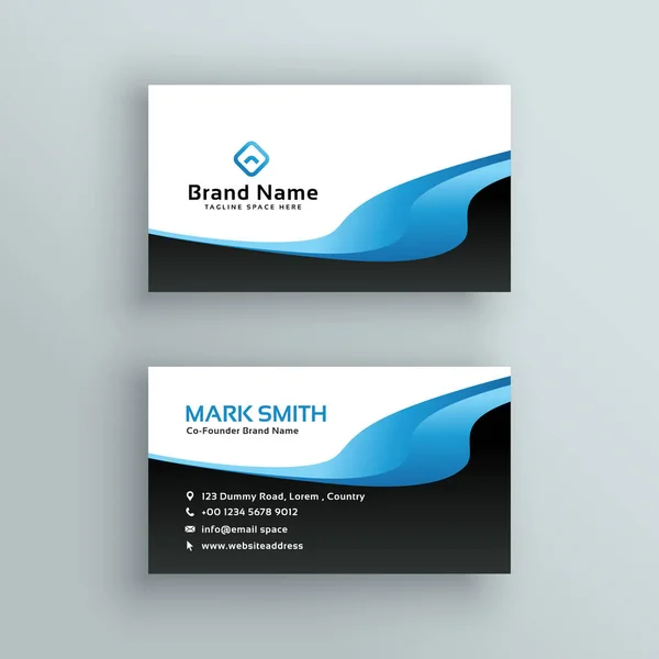 Professional blue wave business card template