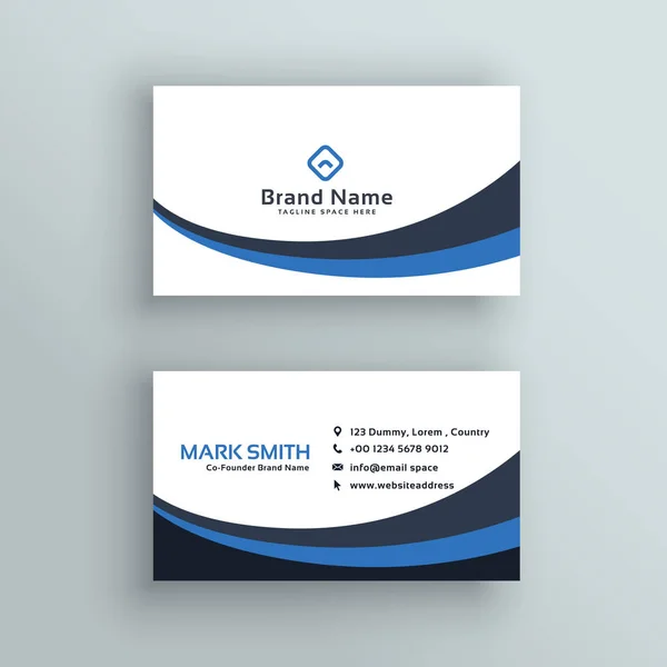 abstract blue wave business card design