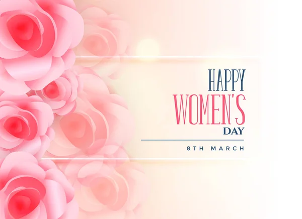 Bella rosa sfondo per felice giorno delle donne — Vettoriale Stock