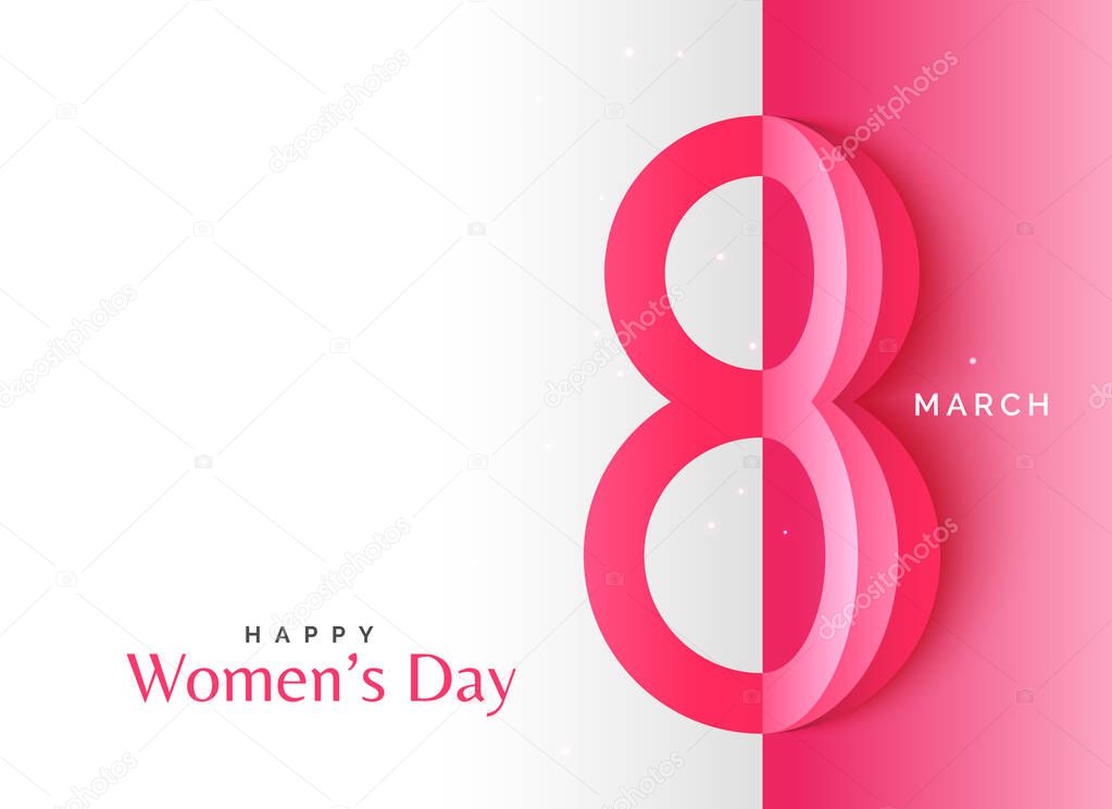 creative happy women's day background with origami style art