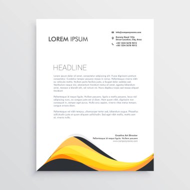 soyut sarı Antetli tasarım şablonu