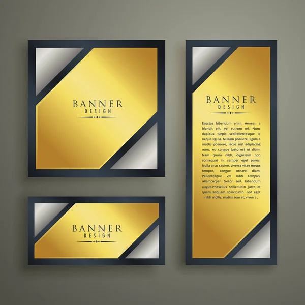 Plantilla de diseño de banner premium dorado — Vector de stock