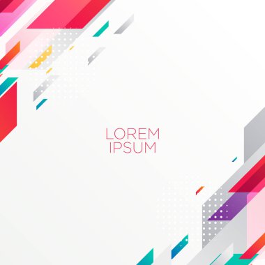 vektör renkli soyut afiş tasarımı geometrik tarzı