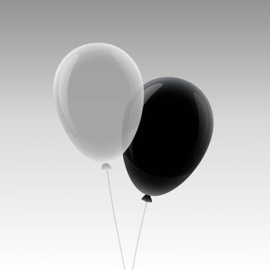 Beyaz ve siyah uçan balon mockup tasarım