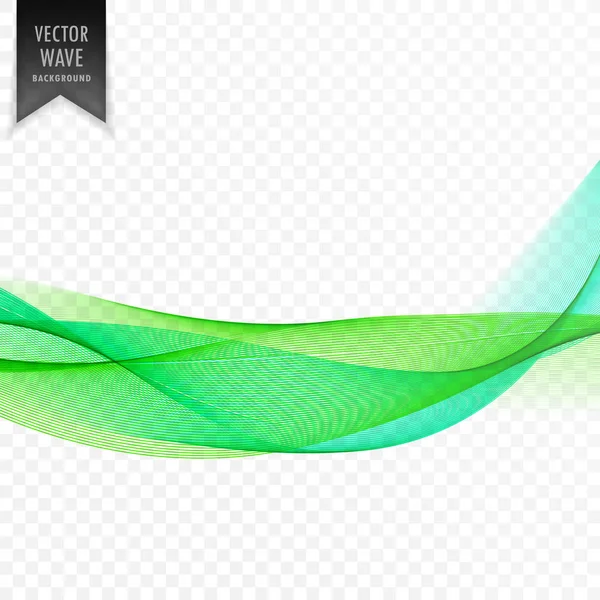 Abstract green transparent wave vector background — Stock Vector
