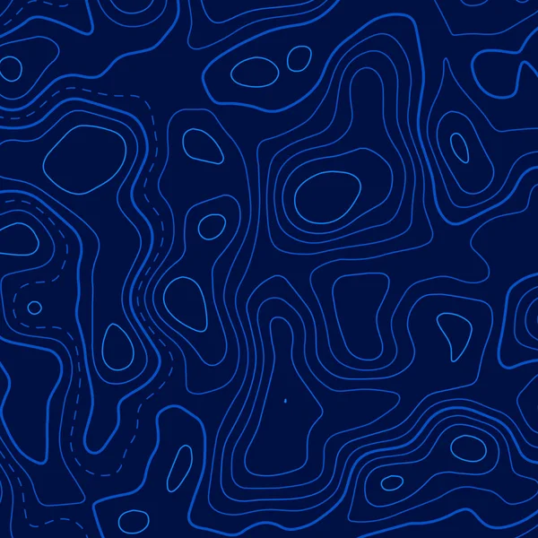 Blauwe topografische contour lijnen achtergrond — Stockvector