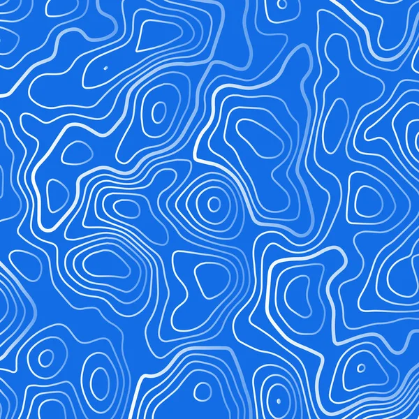 Blauwe achtergrond met witte topografische witte contour lijnen — Stockvector