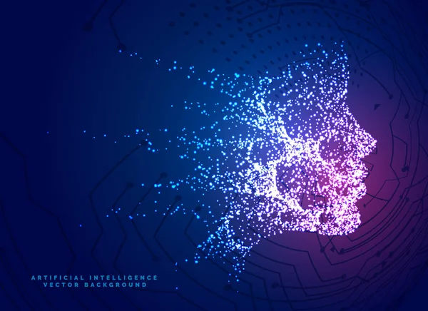 artifici için dijital parçacık yüz teknoloji kavramı arka plan