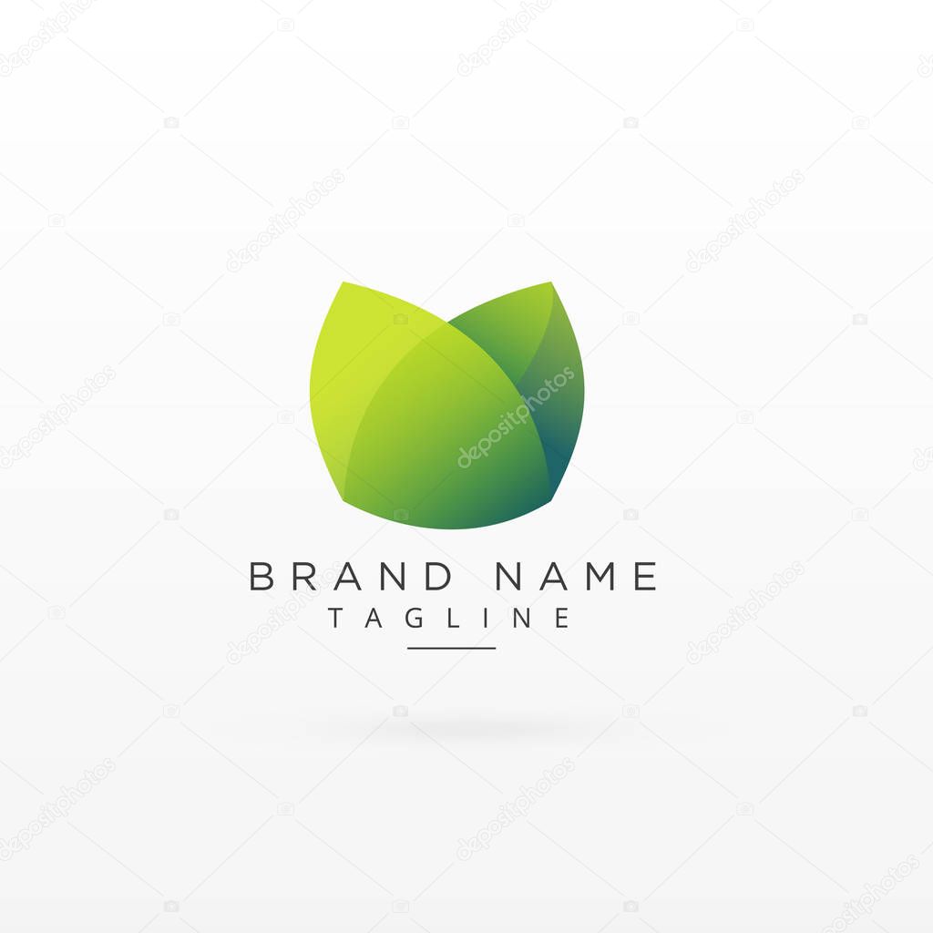 clean green logo type concept symbol design