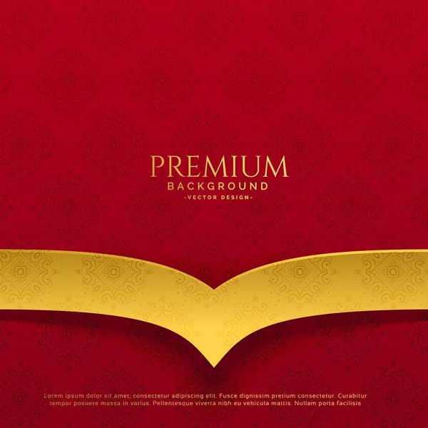 Diseño de fondo rojo y dorado premium — Vector de stock
