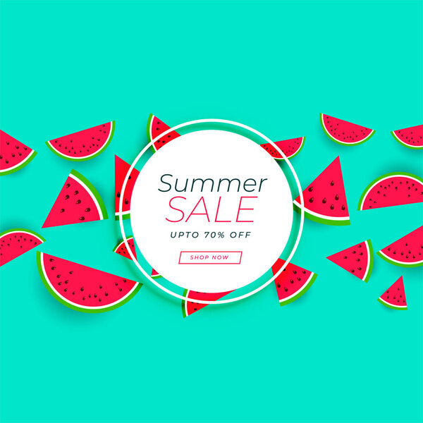 летний баннер с арбузным фоном
