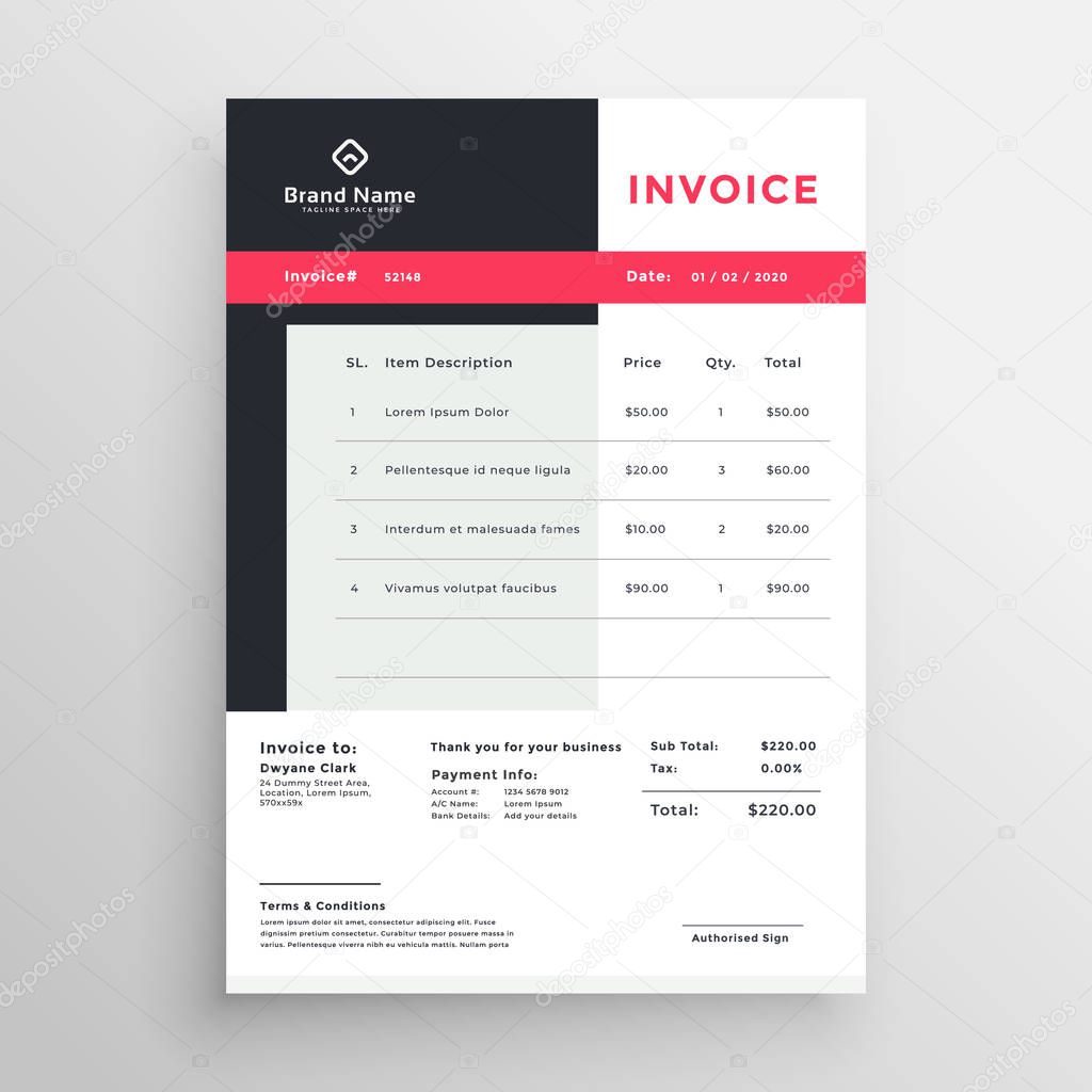 creative invoice temaplate design for your business