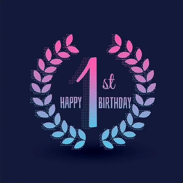 first happy birthday vector greeting