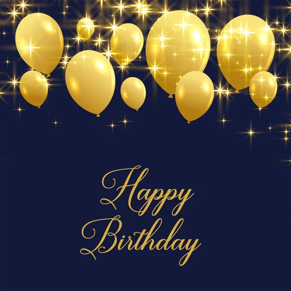 Красивые поздравления с днем рождения с золотыми шариками — стоковый вектор