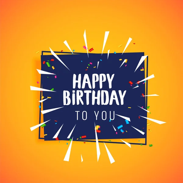 Feliz aniversário celebração saudação cartão design — Vetor de Stock