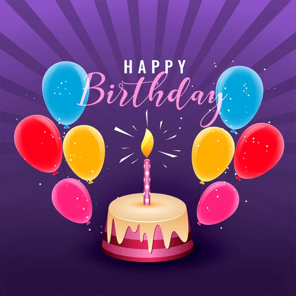 Happy Birthday Party Feier Plakatentwurf mit Luftballons und — Stockvektor