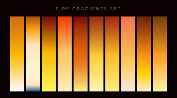 Raccolta di campioni di gradiente di fuoco — Vettoriale Stock