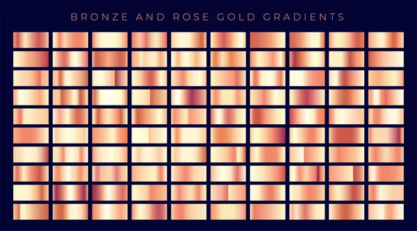 Huge collection of rose gold or copper gradients — Stock Vector