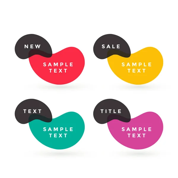 Étiquettes de texte colorées conception vectorielle — Image vectorielle