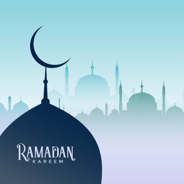 Ramazan kareem tasarım cami siluetleri ile