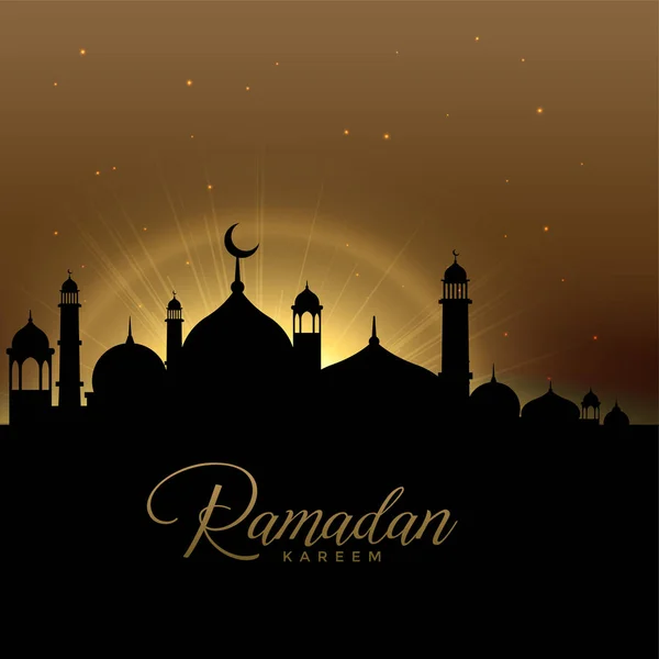 Όμορφη σκηνή kareem Ραμαζάνι με λαμπερό Τζαμί — Διανυσματικό Αρχείο