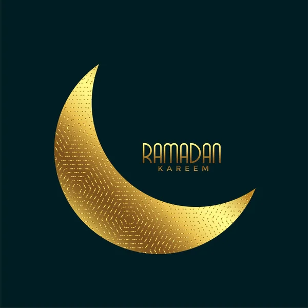 Creative golden crescent moon for ramadan kareem — Stock Vector