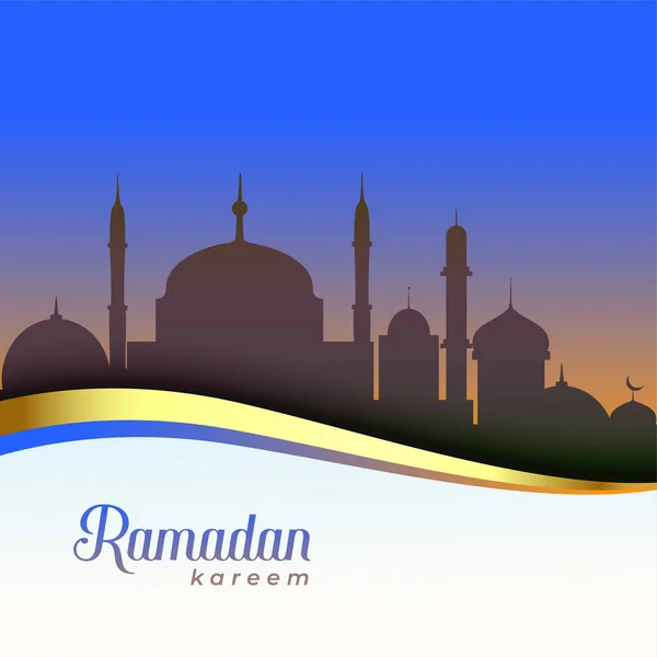 Beautiful ramadan kareem vector scene background — Stock Vector