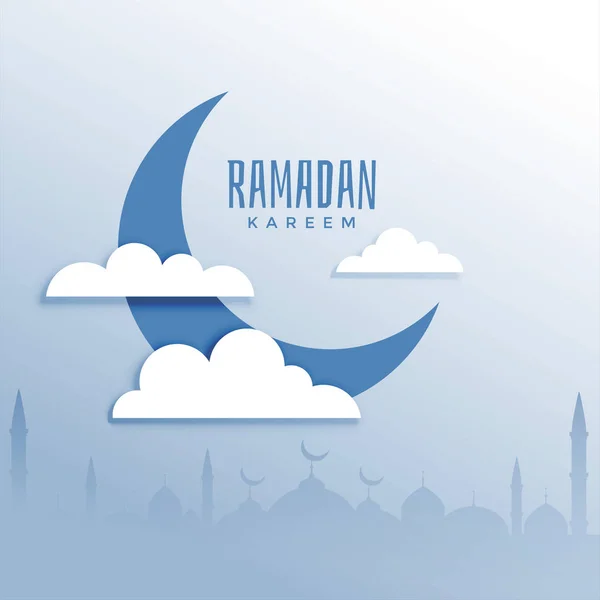 Ramadan kareem fesztivál háttérrel, Hold és a cloud — Stock Vector