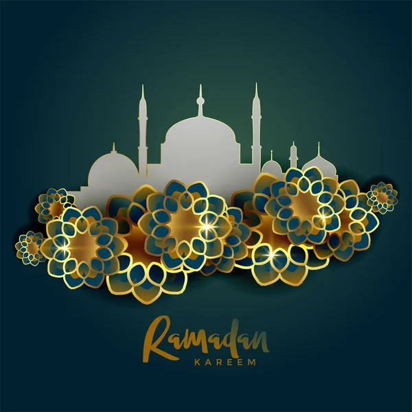 Ramadan kareem islamic greeting background — Stock Vector