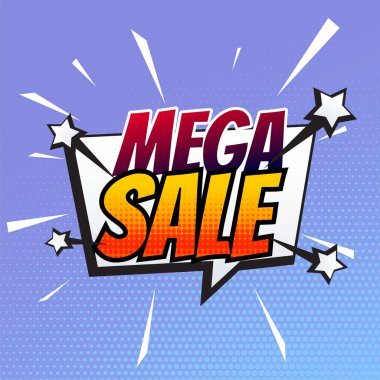 çizgi roman tarzı Mega satışı büyük başlığı