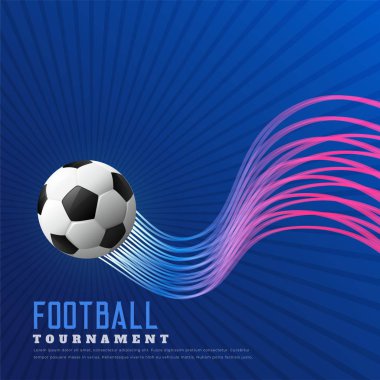 Mavi futbol oyun arka plan parlak, dalgalı çizgilerle