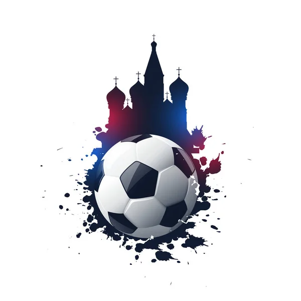 Resumen 2018 Rusia torneo de fútbol fondo — Vector de stock