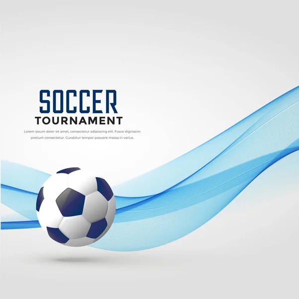 Soccer tournament background with blue wave — Stock Vector