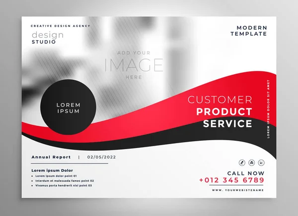 Brillante rosso business brochure presentazione modello di sfondo — Vettoriale Stock