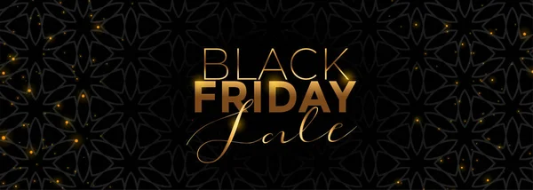 Gold and black friday sale banner beautiful design — Stock Vector