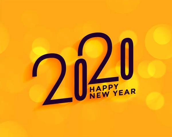 Creativo 2020 feliz año nuevo sobre fondo amarillo — Vector de stock