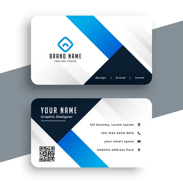 Современный дизайн корпоративной синей визитной карточки — стоковый вектор