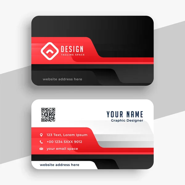 Tarjeta corporativa profesional en el tema de color rojo — Vector de stock