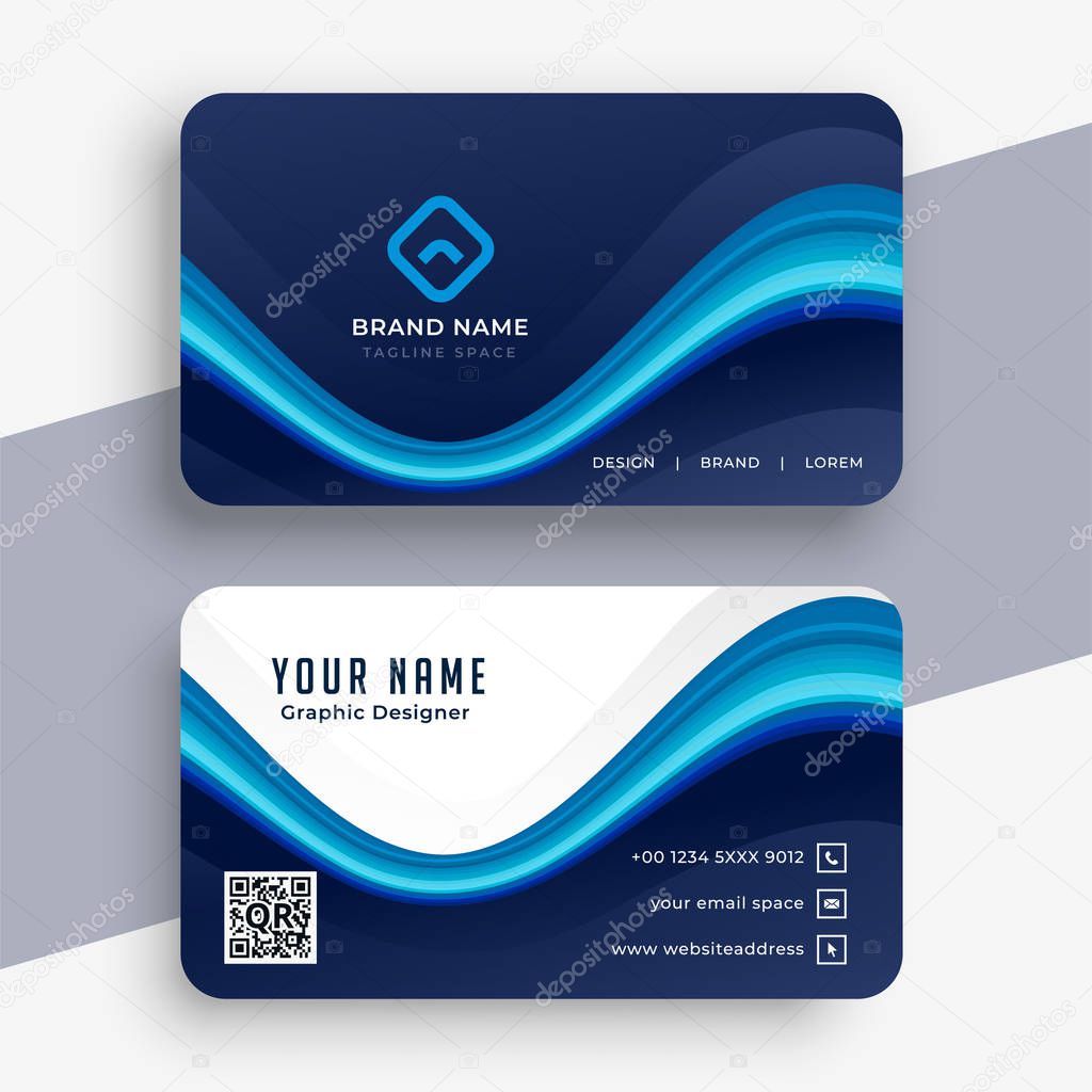 abstract modern blue business card template design