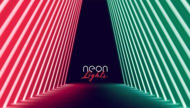 kırmızı ve yeşil renkli neon ışık yolu