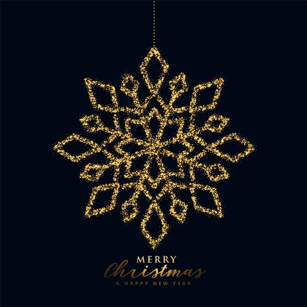 Schneeflocke Weihnachtsdesign in schwarz und gold Farbe — Stockvektor