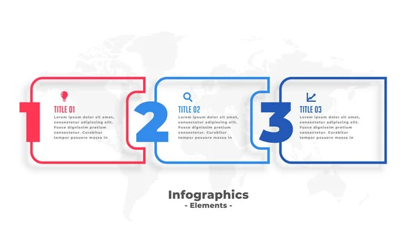 Modelo de apresentação de infográficos de negócios de três etapas — Vetor de Stock