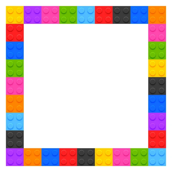Plástico niños bloques marco con espacio de texto — Vector de stock