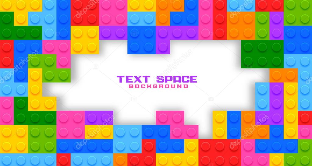 plastic game toys background with text space