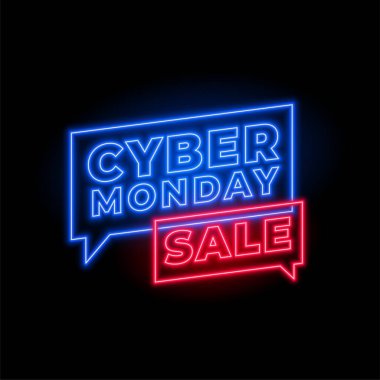 neon tarzı arkaplan tasarımında siber pazartesi indirimi