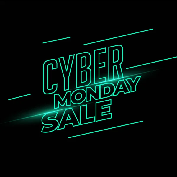 Cyber-Monday-Sale-Banner im Neonlicht-Stil — Stockvektor