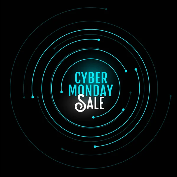 Cyber-Montag Verkauf Hintergrund im kreisförmigen Stil Design — Stockvektor