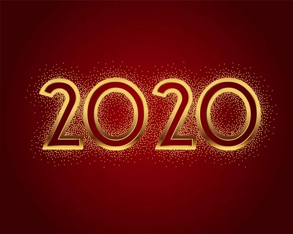 Hermoso 2020 año nuevo en oro brillo brillo estilo backgrou — Archivo Imágenes Vectoriales