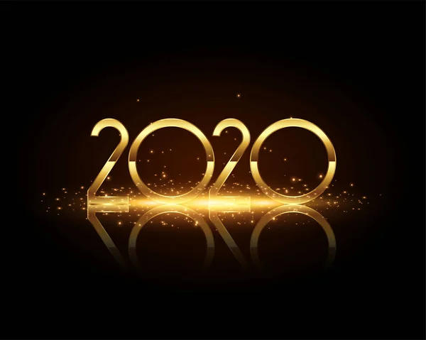 2020 new year golden text on black background — Stock Vector
