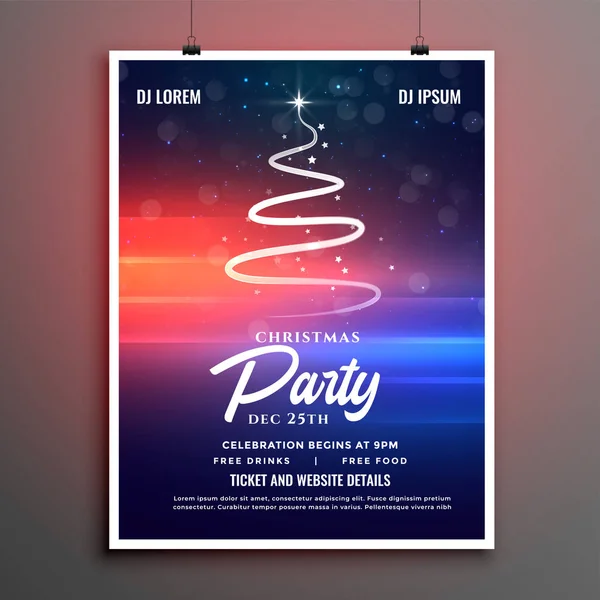 Mooie kerst feest poster template met creatieve boom — Stockvector